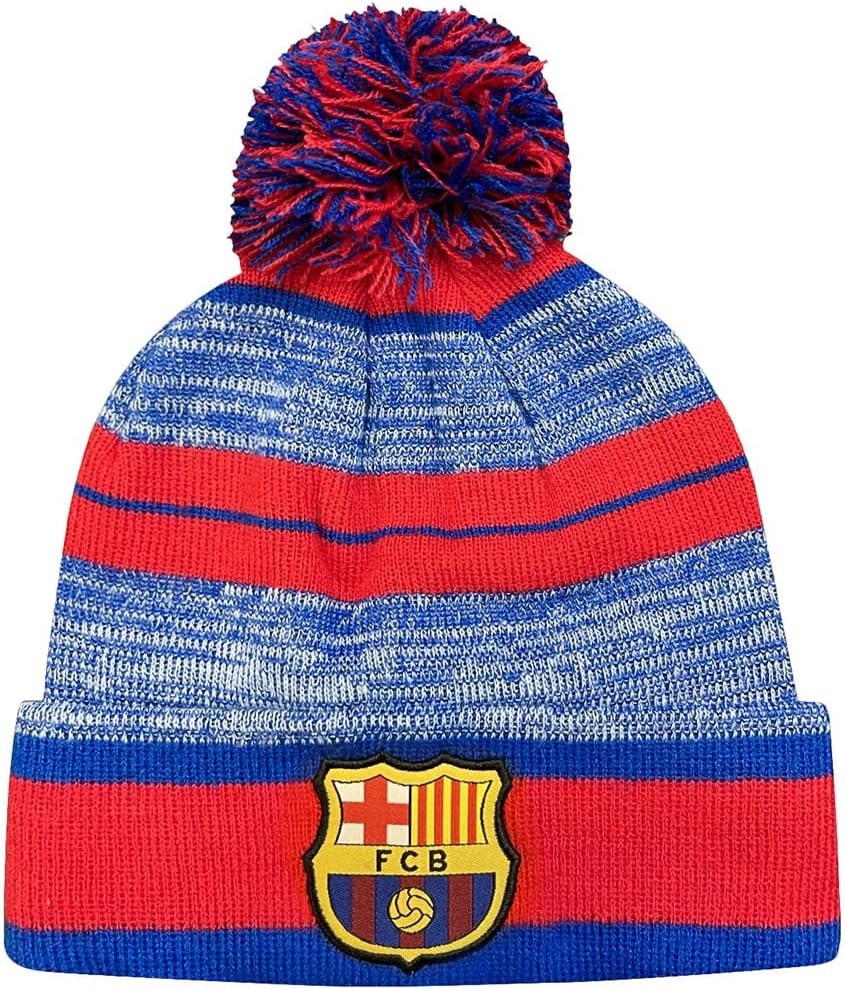 Icon Sports Soccer Team Beanie – Kids Official Football Club Knit Winter Warm Pom Cap Casual Hat for Youth Boys Girls