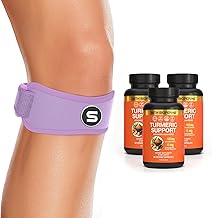 Sleeve Stars Patella Knee Strap and Turmeric Curcumin Supplement Bundle Patellar Tendon Support Knee Brace for Running Sports Arthritis Knee Pain Relief Osgood Schlatter Runner’s Knee Joint Support Mo