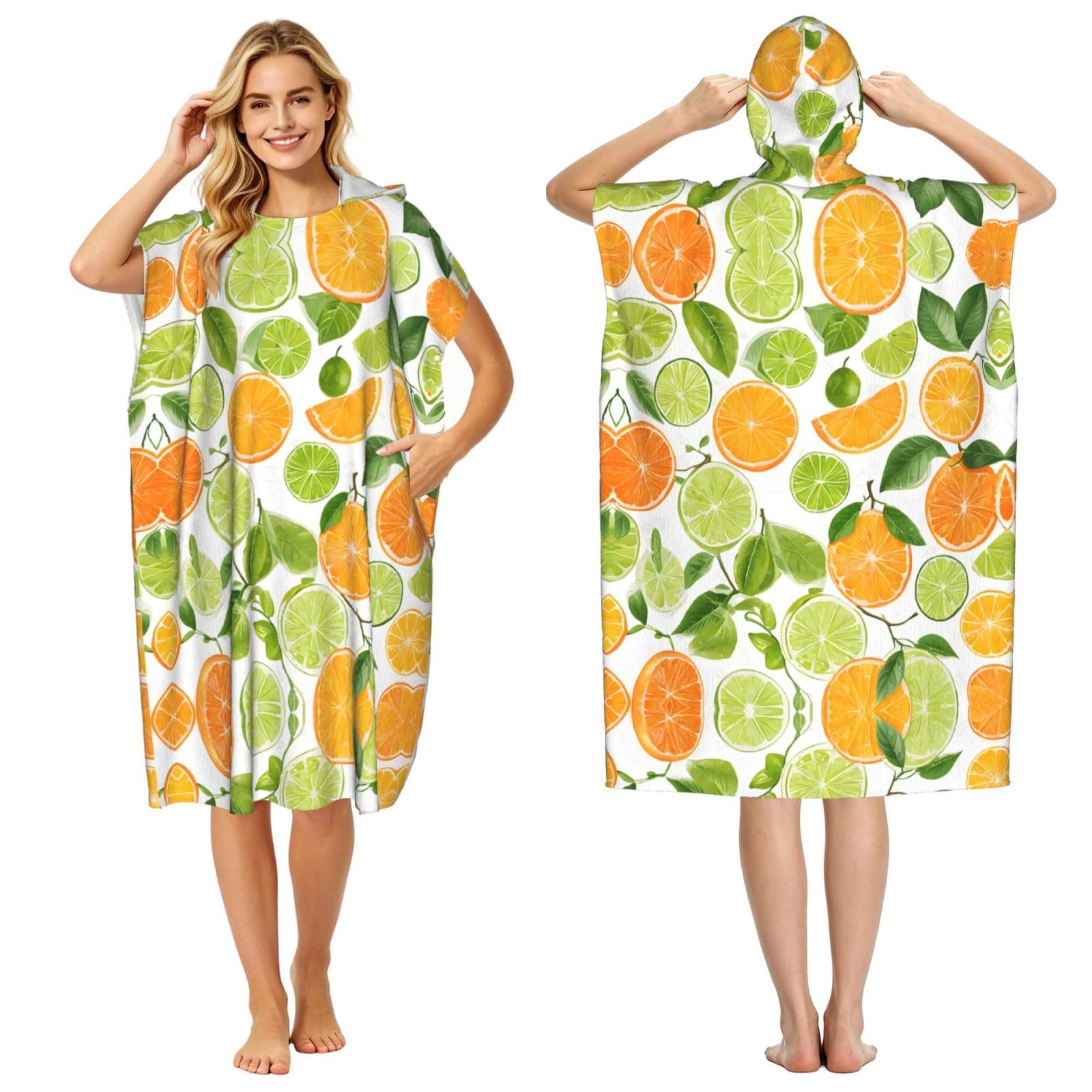 Serviette de bain légère poncho à capuche pour se changer facilement sur la plage en été