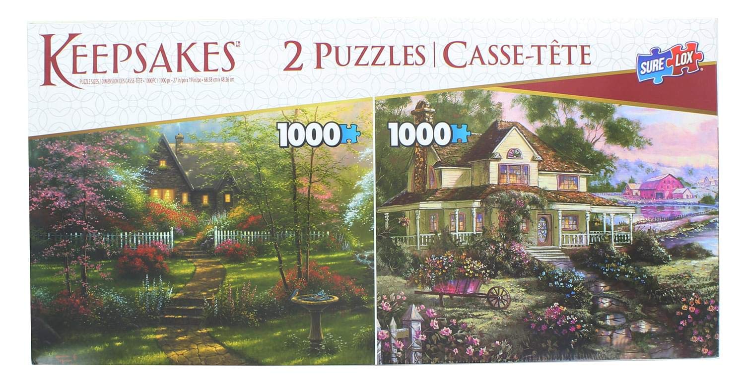 Keepsakes 2 Puzzles 1000 A Country Welcome & Dogwood Cottage