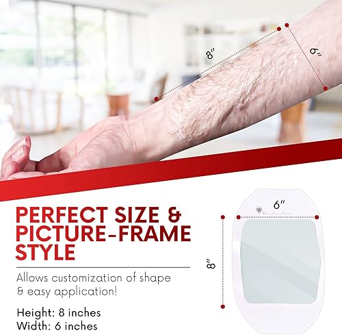 Miniatura 3 de Healqu - Apósito de película transparente, 6 x 8 pulgadas, paquete de 10 parches adhesivos impermeables para vendaje de heridas, ducha