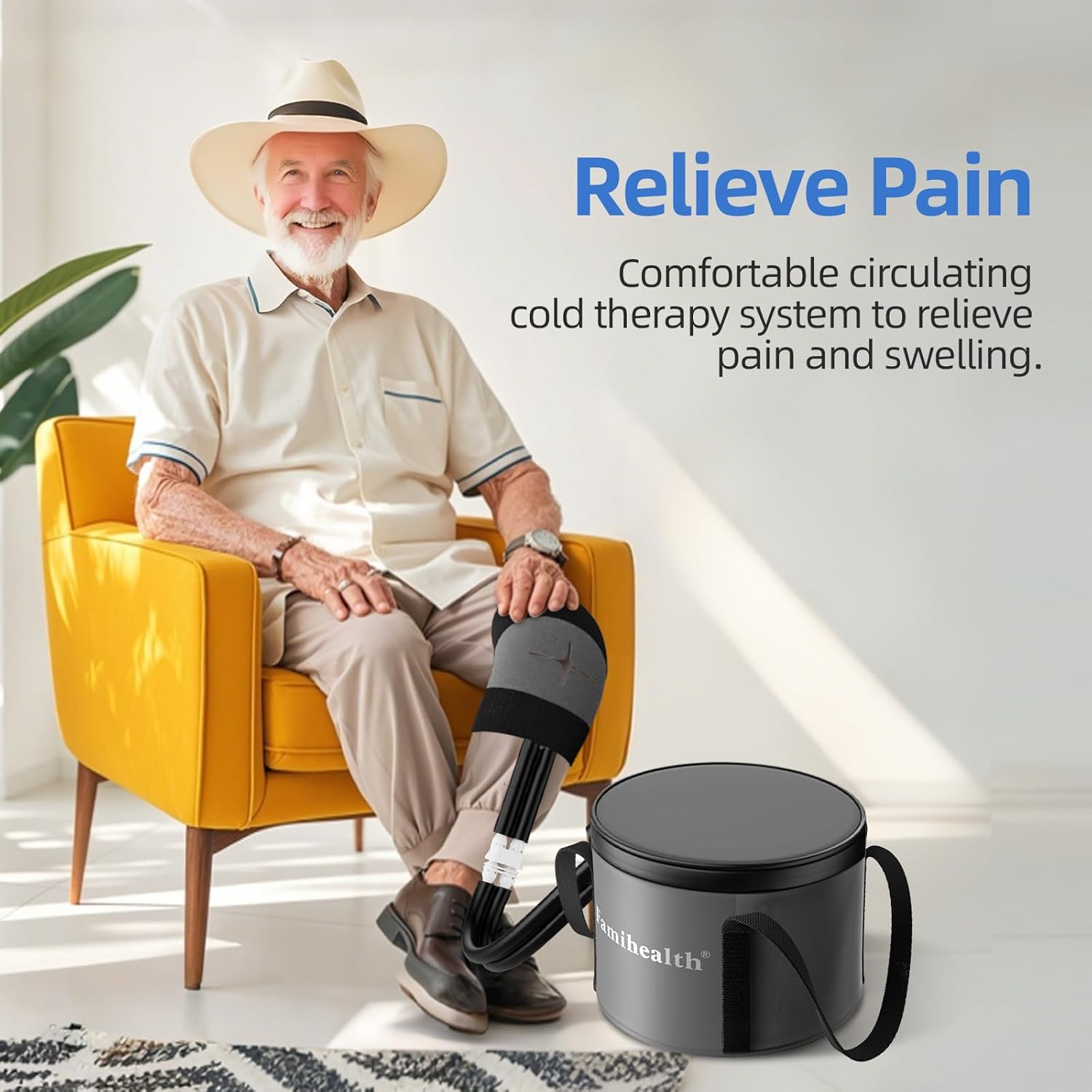 Cold Therapy Machine, Portable Ice Machine for Knee After Surgery, Programmable Knee Replacement Recovery System for Post Surgery Recovery Sports Injuries Reduce Swelling (Gray)