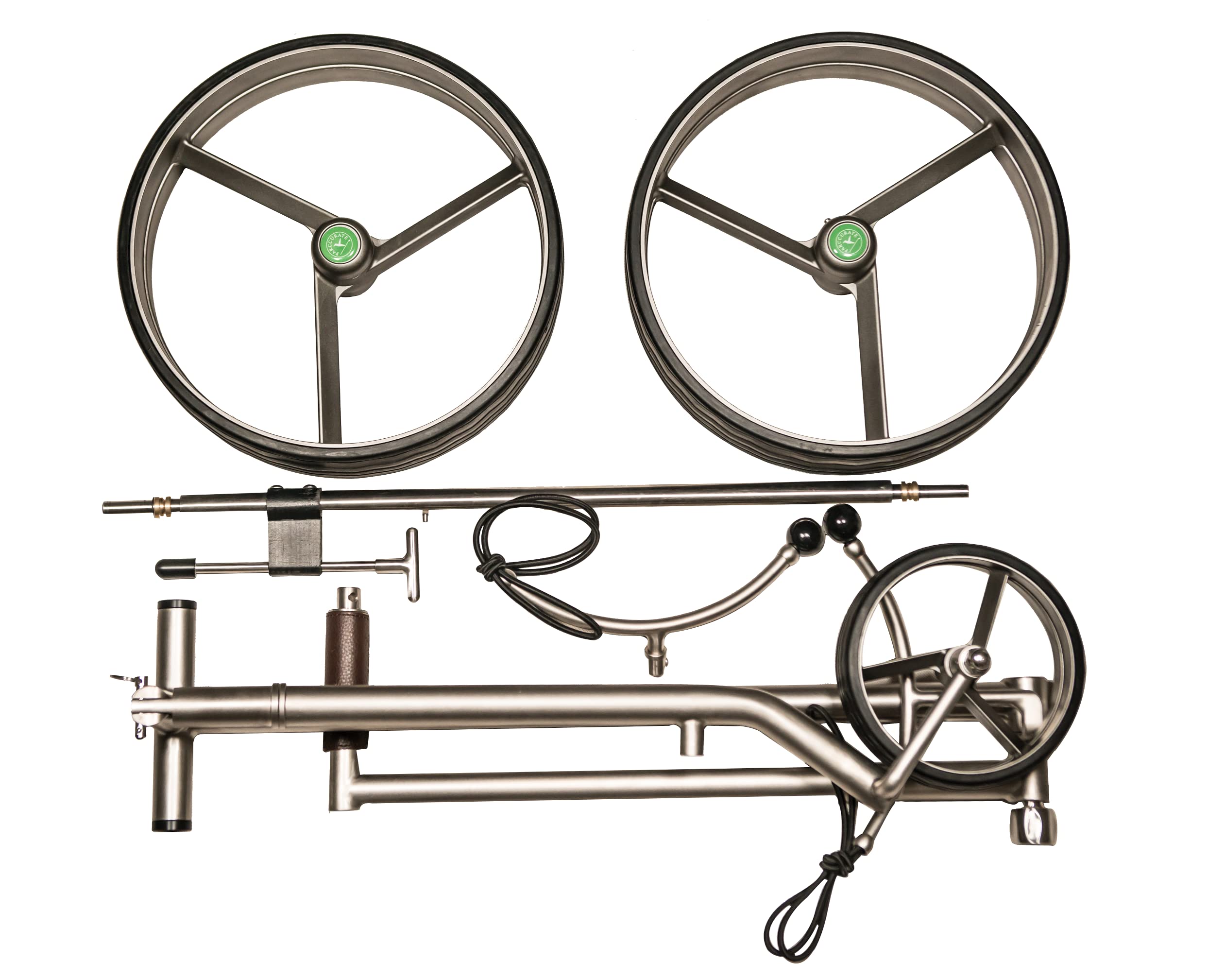 Edelstahl 3 Rad Golftrolley klappbar Fasan matt