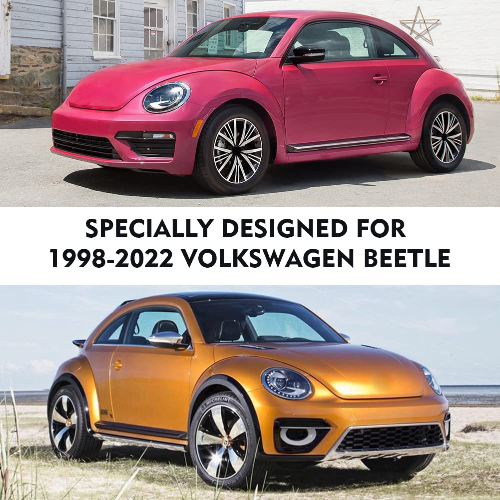 Autoabdeckung Vollgarage Ersatz für VW Beetle 1998-2022, Allwetter Reflektierende Autoabdeckung mit Reißverschluss und Winddichtem Gurt, Für Alle Jahreszeiten Geeignet