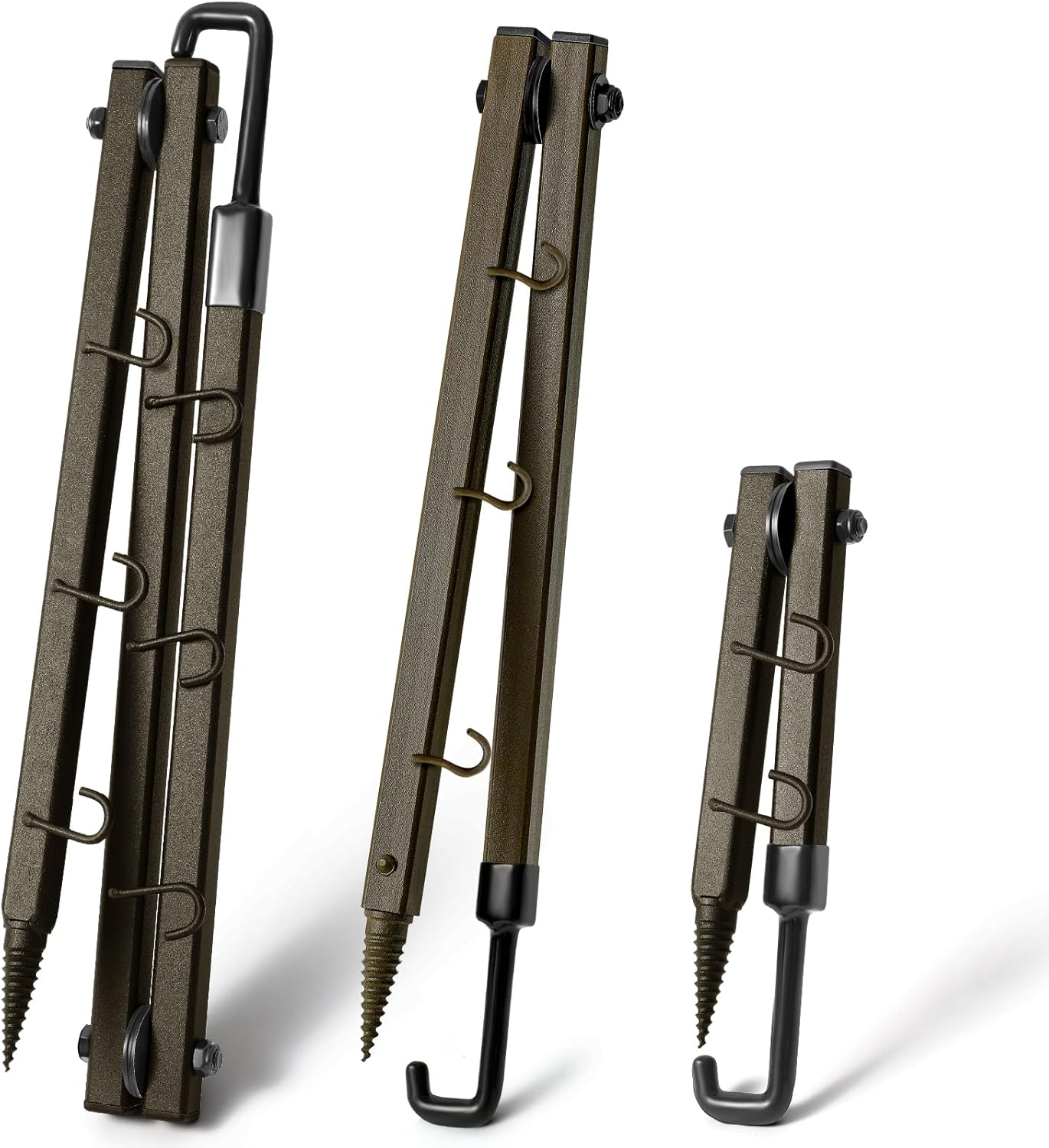 Sadnyy 3 Pack Tree Stand Bow Hanger 13" 23" 34" Bow Holder Hangers for Tree Stand with Hooks Hunting Accessories