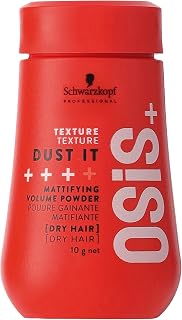 Schwarzkopf OSiS+ Dust It Mattifying Volume Powder - Root Lift, Strong Texture & Hold for All Hair Styles