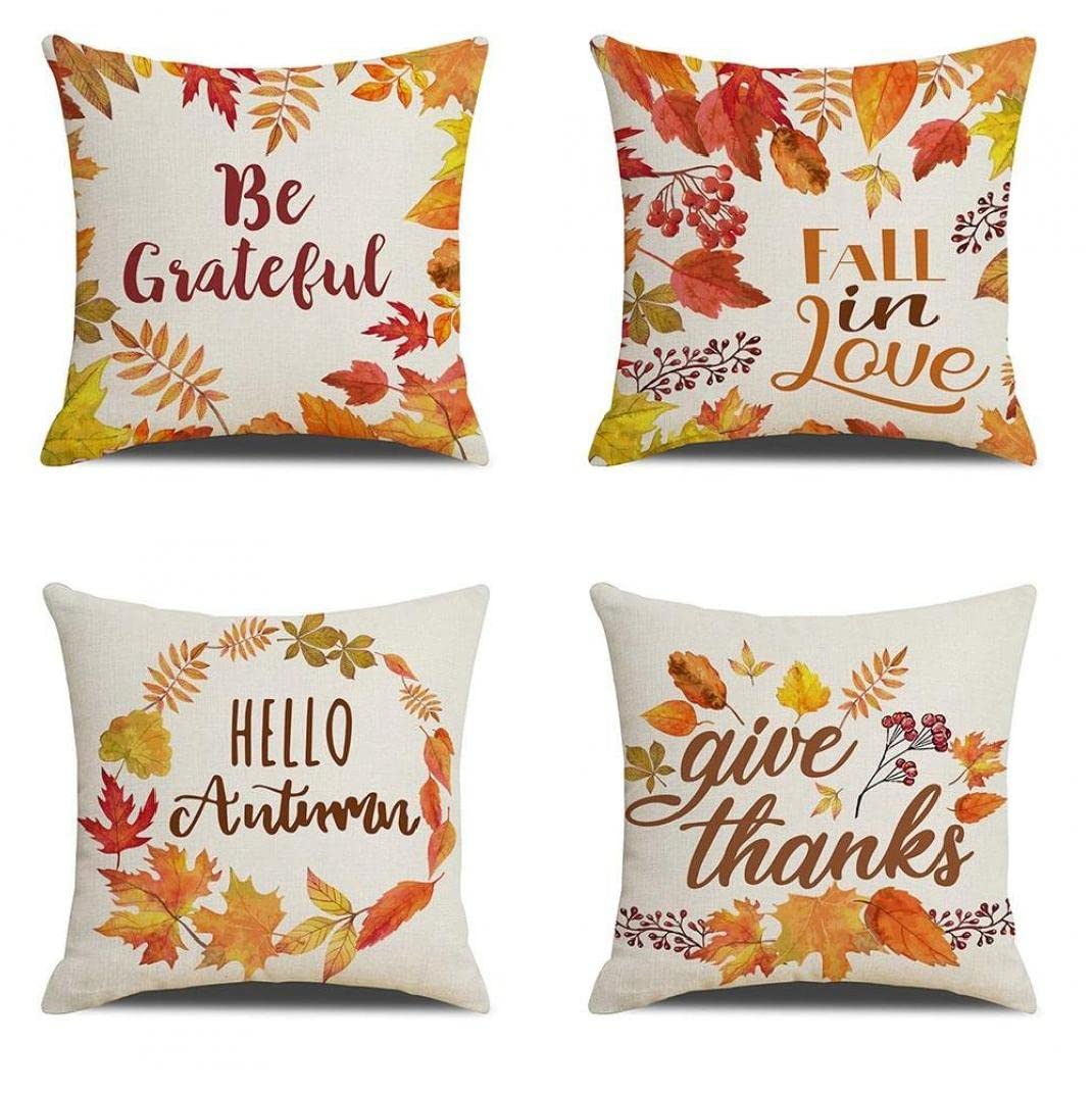 Oreiller cover coussin de Thanksgiving et décoration d'automne 4 pièces