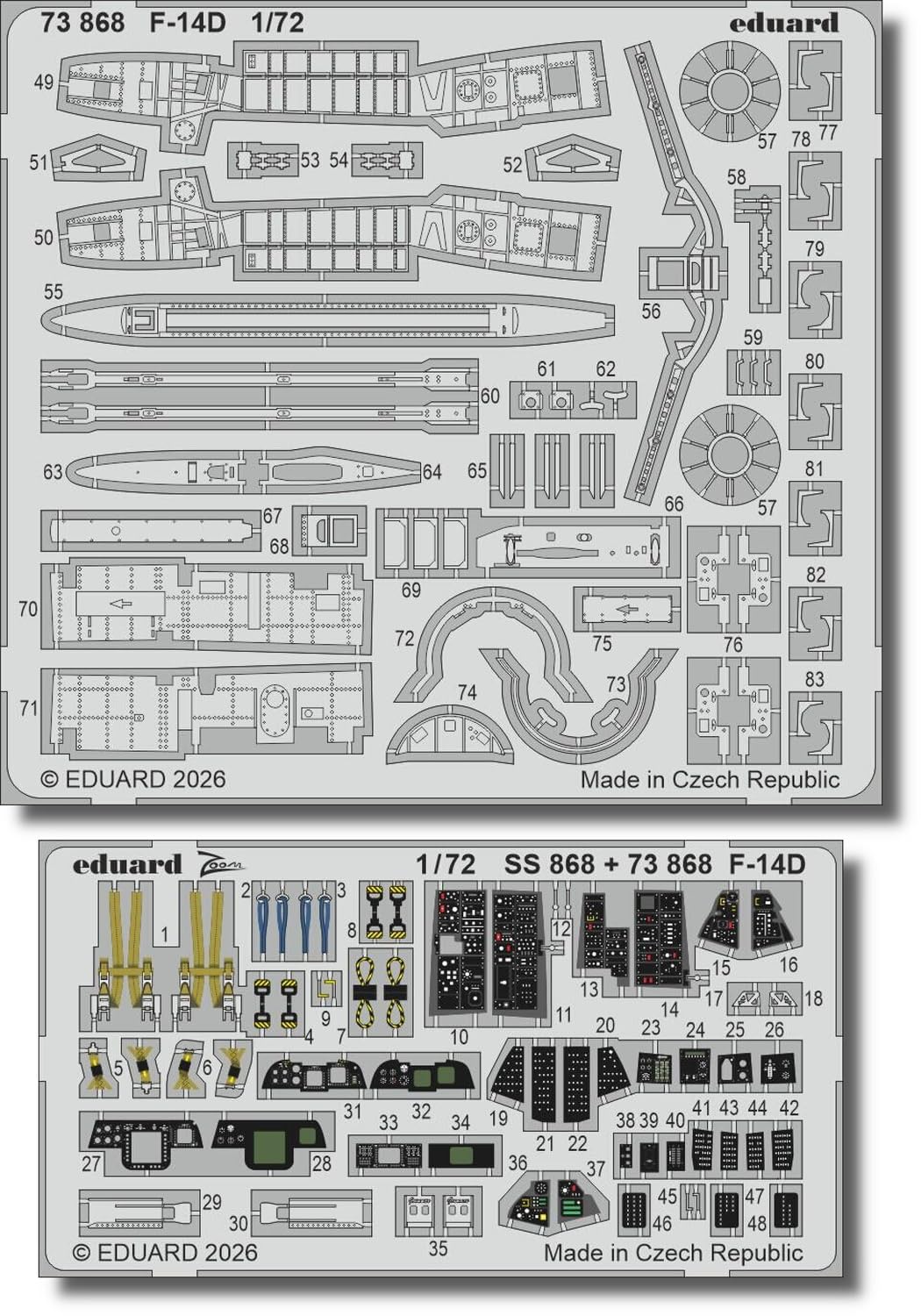 Amazon | エデュアルド 1/72 グラマン F-14D トムキャット エッチング
