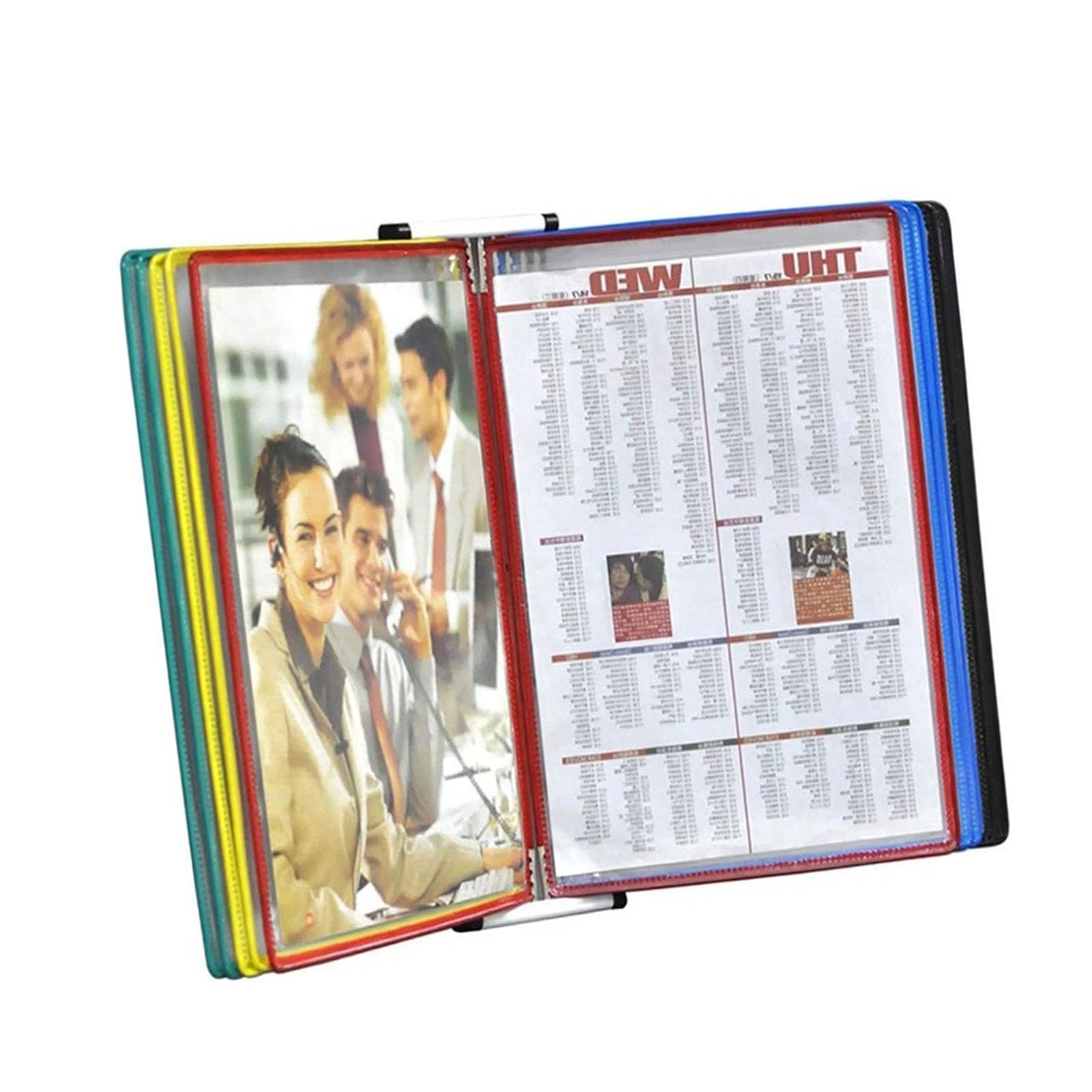 SnamicE Wall Mount Reference Organizer - Catalog Display Rack, Desktop Reference System, 10 Display Pockets, A4 Flip File Holder, Letter-Size, for Storing and Displaying Document,