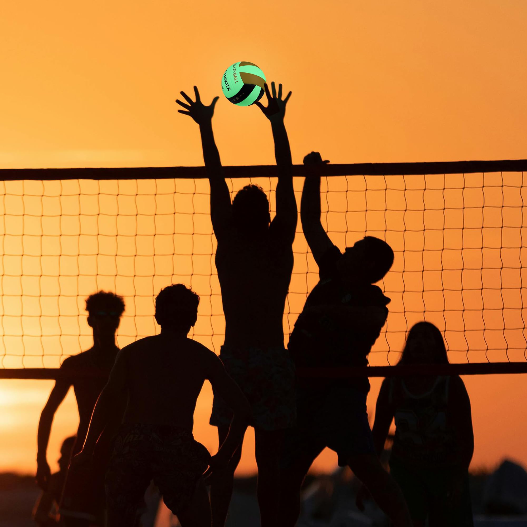 Balón de voleibol que brilla en la oscuridad, tamaño 5, tamaño oficial, para interiores y exteriores, con efecto de brillo nocturno, bola nocturna luminosa para playa, gimnasio, patio