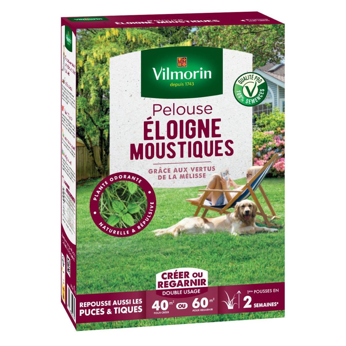 Vilmorin - Pelouse Anti-Moustiques 1 kg : Protégez Naturellement votre Jardin