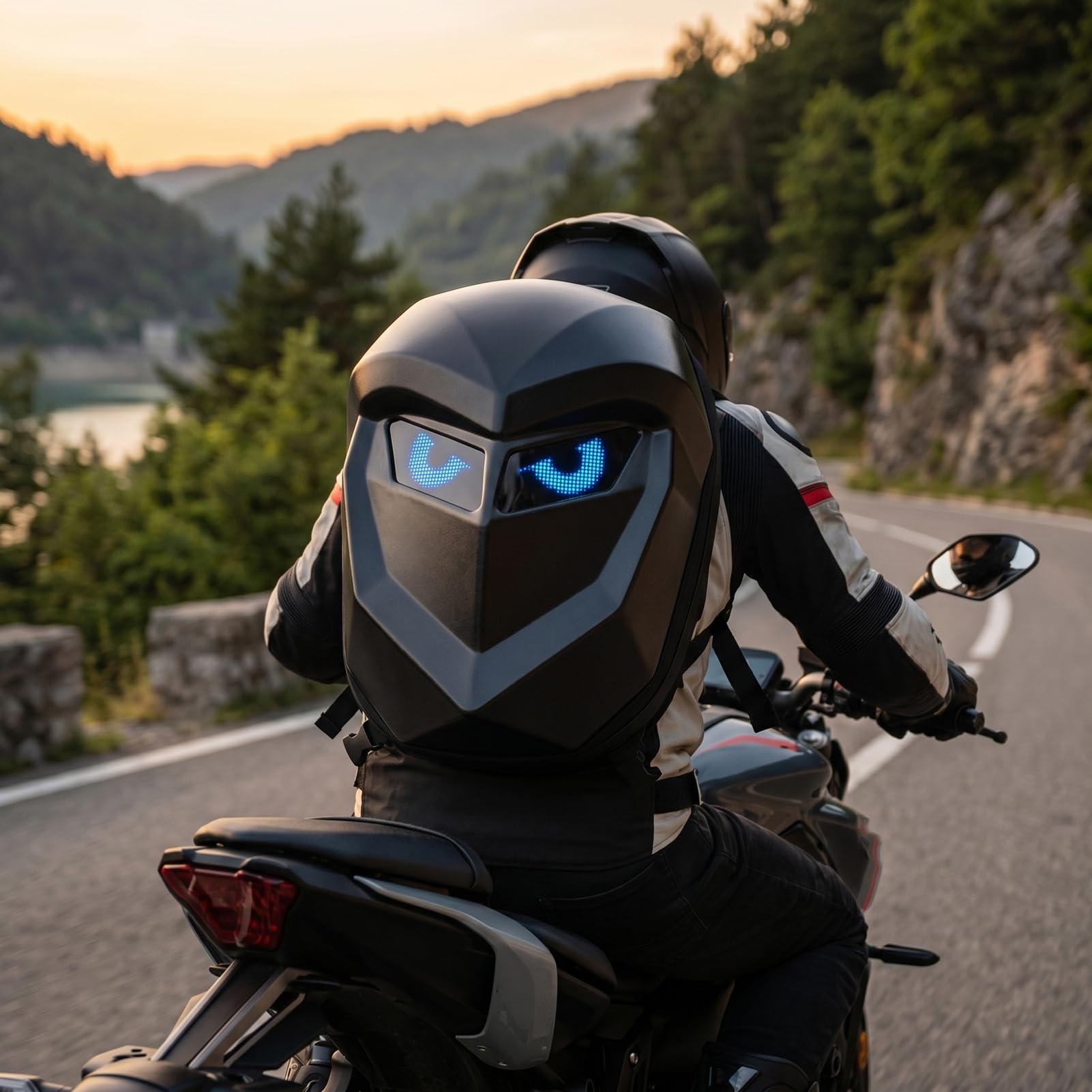Generic Konfigurowalny Plecak LED, Solidna Twarda Skorupa, Idealny na Motocykle i Przygody, Ergonomiczny Komfort, Odpowiedni do Codziennego Użytku, Czarny