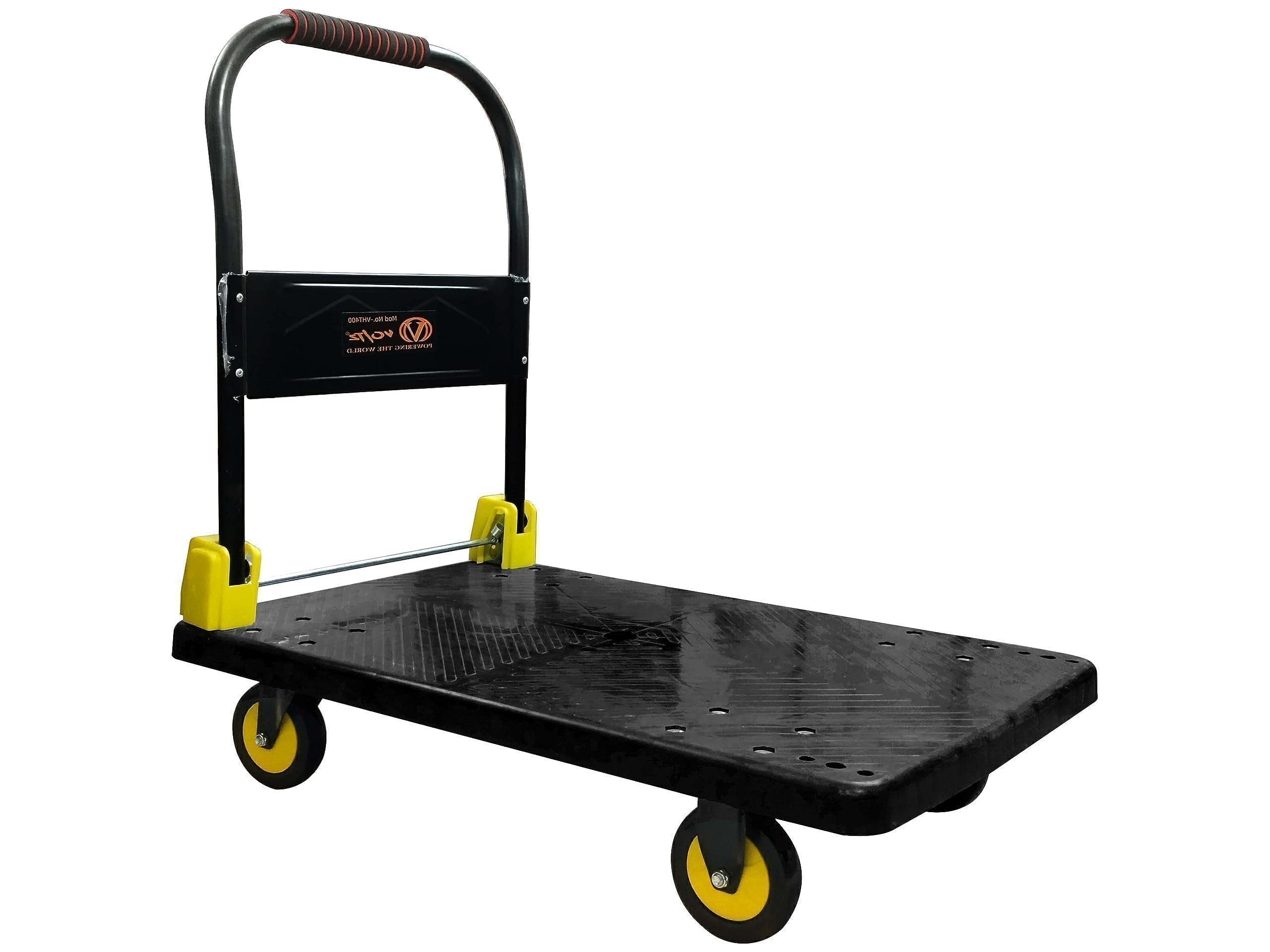 VOLTZ VZ-VHT 200 Platform Trolley 200 kg Plastic Platform Truck Moving Platform Plastic Hand Trolley with 360 Degree Swivel Wheels 27" X 18.5" Easy Storage