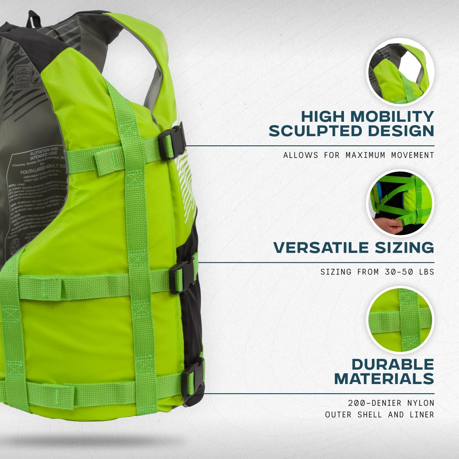 Stohlquist FIT Adult Life Jacket, US Coast Guard Approved Type III Life Vest, PFD for Men and Women, Easily Adjustable, Lightweight and High Buoyancy - Universal Fit (30-52" Chest)