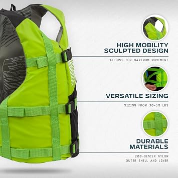 Stohlquist Universal Fit Adult Life Jacket PFD (4 Pack) Coast Guard Approved, for Men and Women 90+ lbs, Lightweight Neoprene and Adjustable, Ideal for Boating, Kayaking & Water Sports