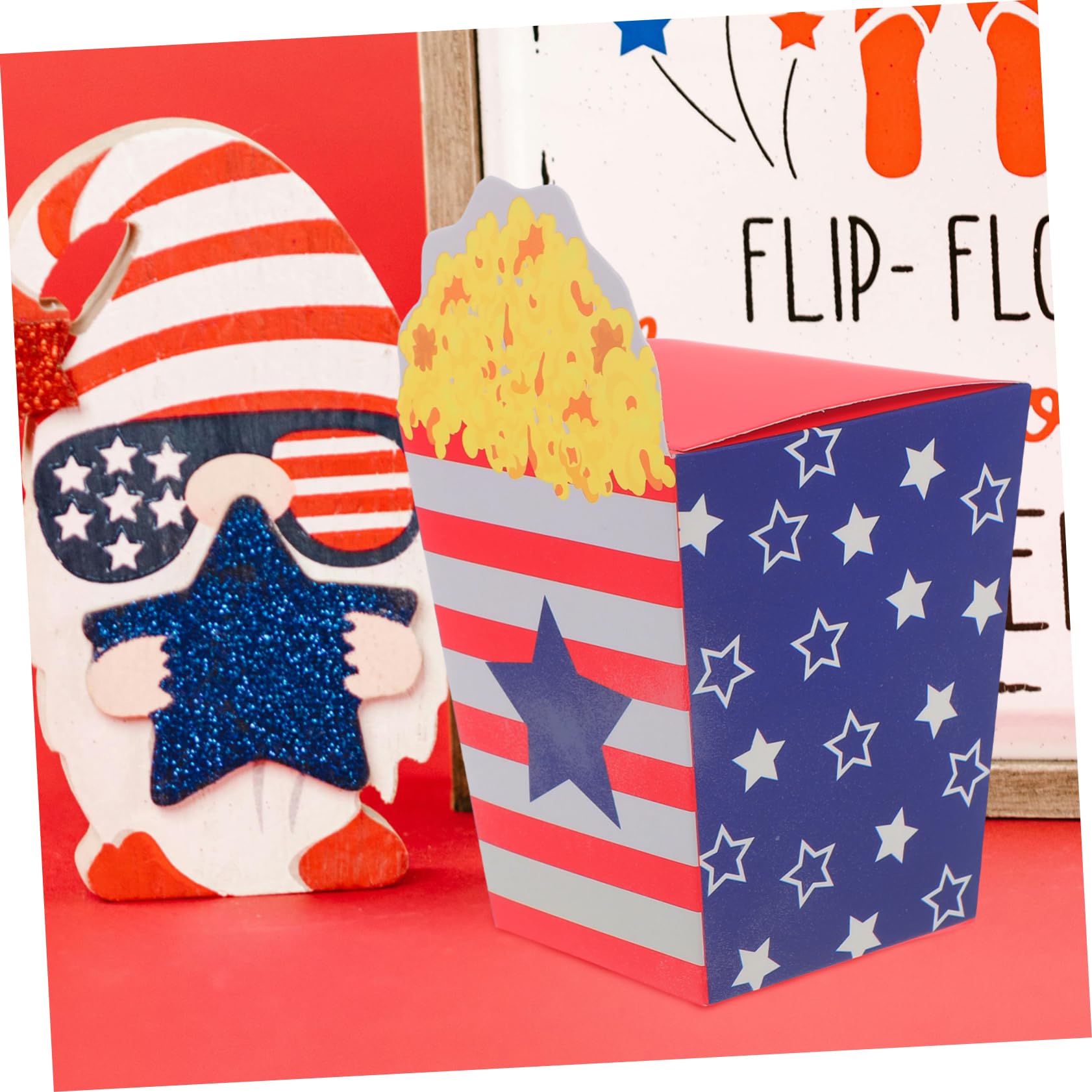 Warmhm 90 Stck. Teiliges Popcorn Box mit Design Papierschachteln für Popcorn Snacks und Süßigkeiten Vielseitig Einsetzbar für Independence Day Partys und Filmabende