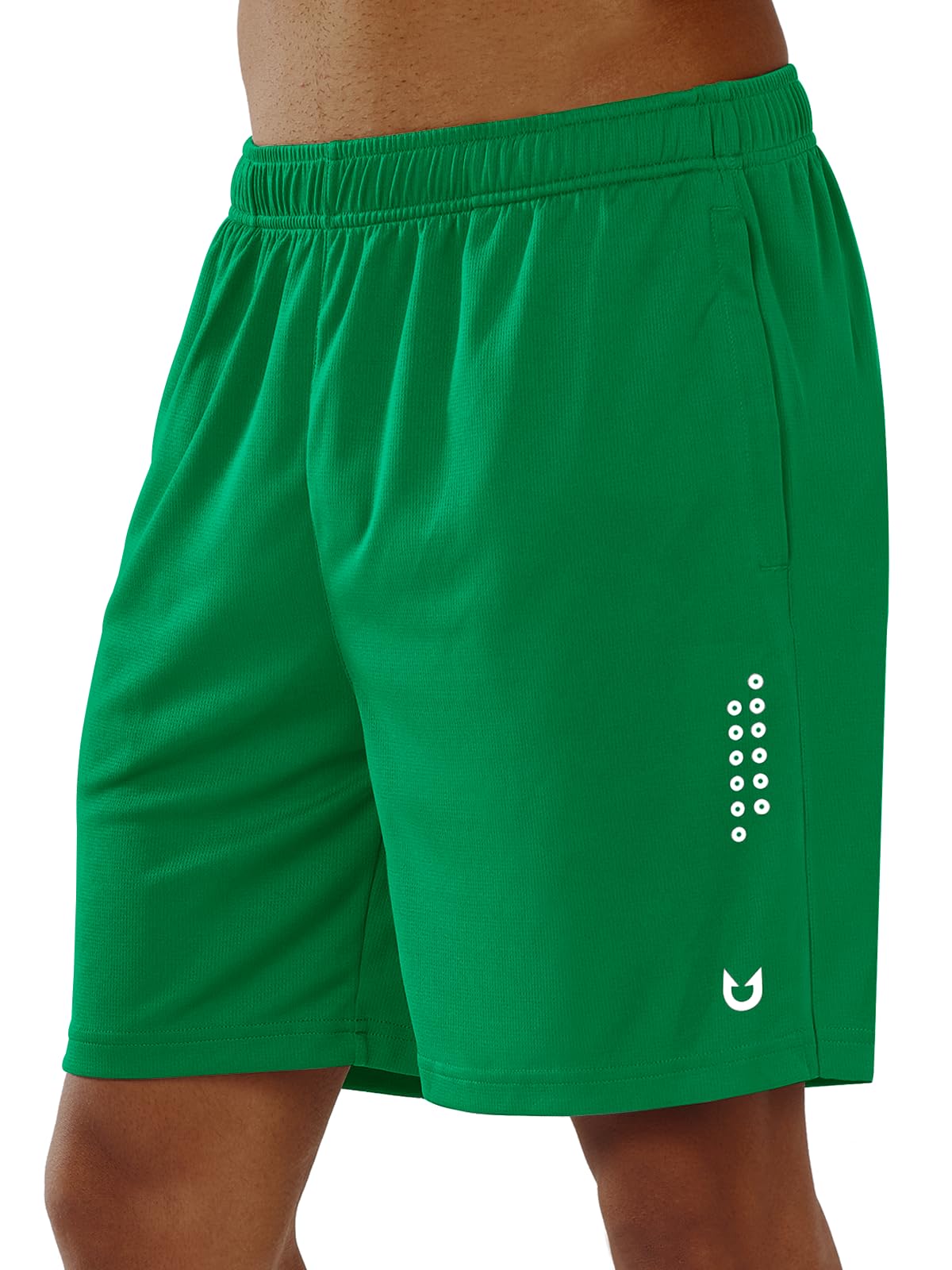 NORTHYARD Men's Athletic Gym Shorts 10"/7"/5" Running Basketball Tennis | Quick Dry, Zipper Pockets, Lightweight, Breathable, Running, Reflective Strips, UPF 50+, Hiking, Sports, Workout 7 INCH Large Green