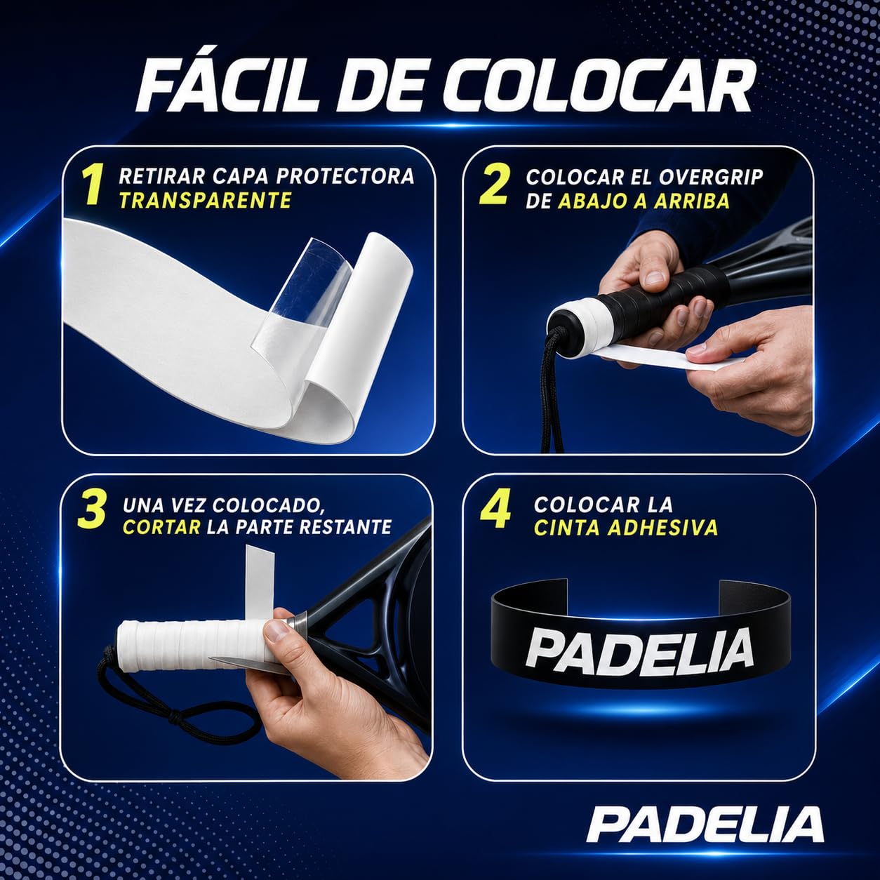 Overgrips Padel Ultra Adherentes Grip Absorbente Overgrip Resistente Pack 6 Unidades