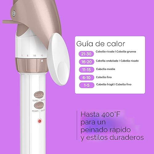 Miniatura 6 de Conair Rizador de cerámica doble de 1 ½ pulgadas, barril de 1 ½ pulgadas que crea ondas y rizos suaves, rizador de pelo para uso en cabello medio