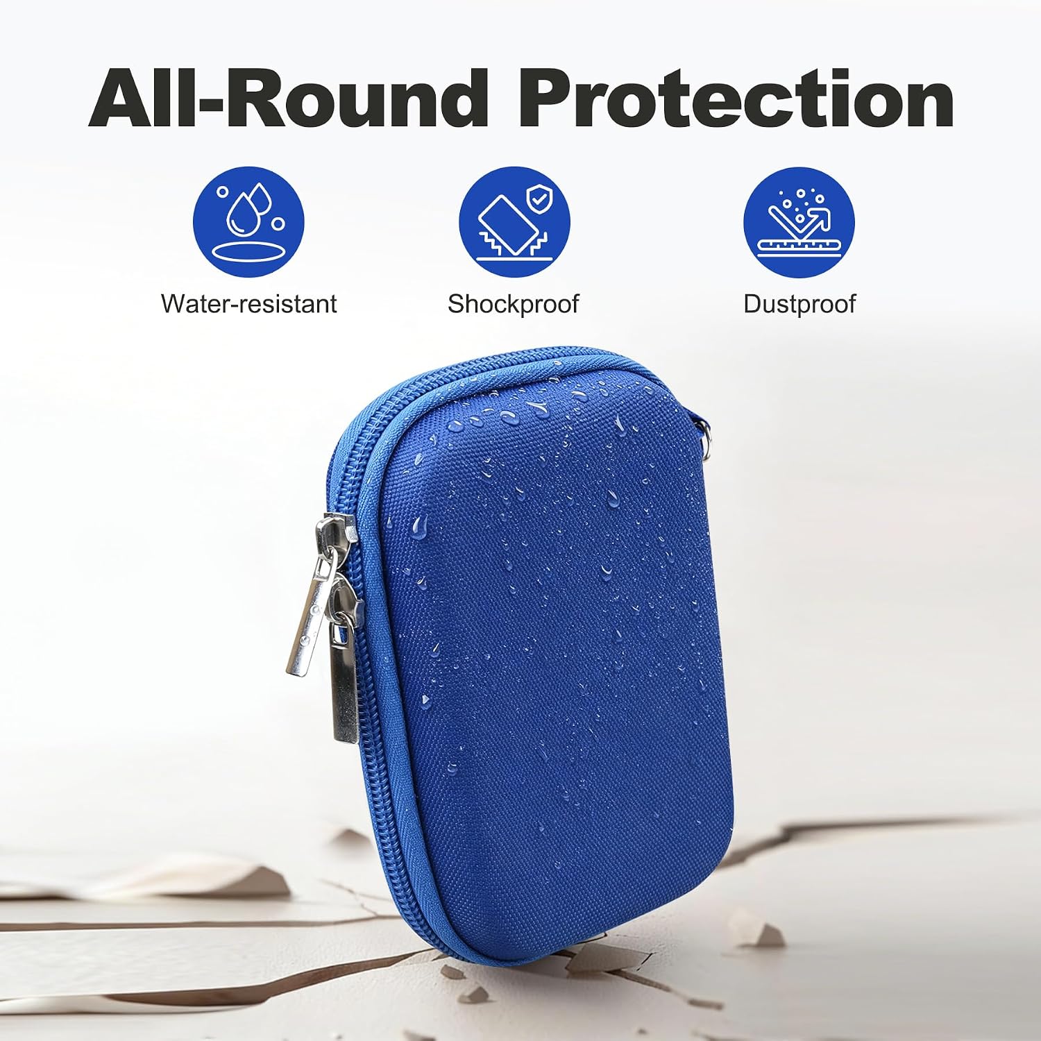 Hard Case for Samsung T7 Shield / T7 / T7 Touch Portable SSD Extenal Solid State Drive 500GB 1TB 2TB 4TB - USB 3.0 USB 3.2 Travel Case Protective Cover Storage Bag (Case Only), Blue