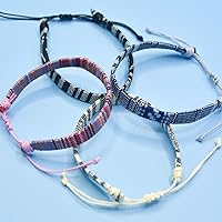 Vista 17 de 5 Pcs Surfer Beach Bracelet Men Women, Bracelets For Men, Handmade Boho Ankle Bracelet Summer Hippie Jewelry Beachy Braided Bracelets