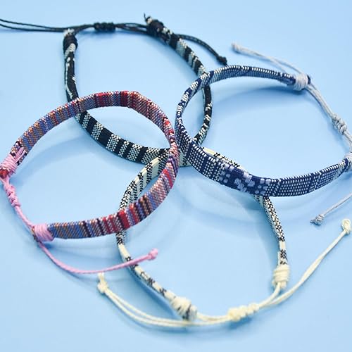 Miniatura 17 de 5 Pcs Surfer Beach Bracelet Men Women, Bracelets For Men, Handmade Boho Ankle Bracelet Summer Hippie Jewelry Beachy Braided Bracelets