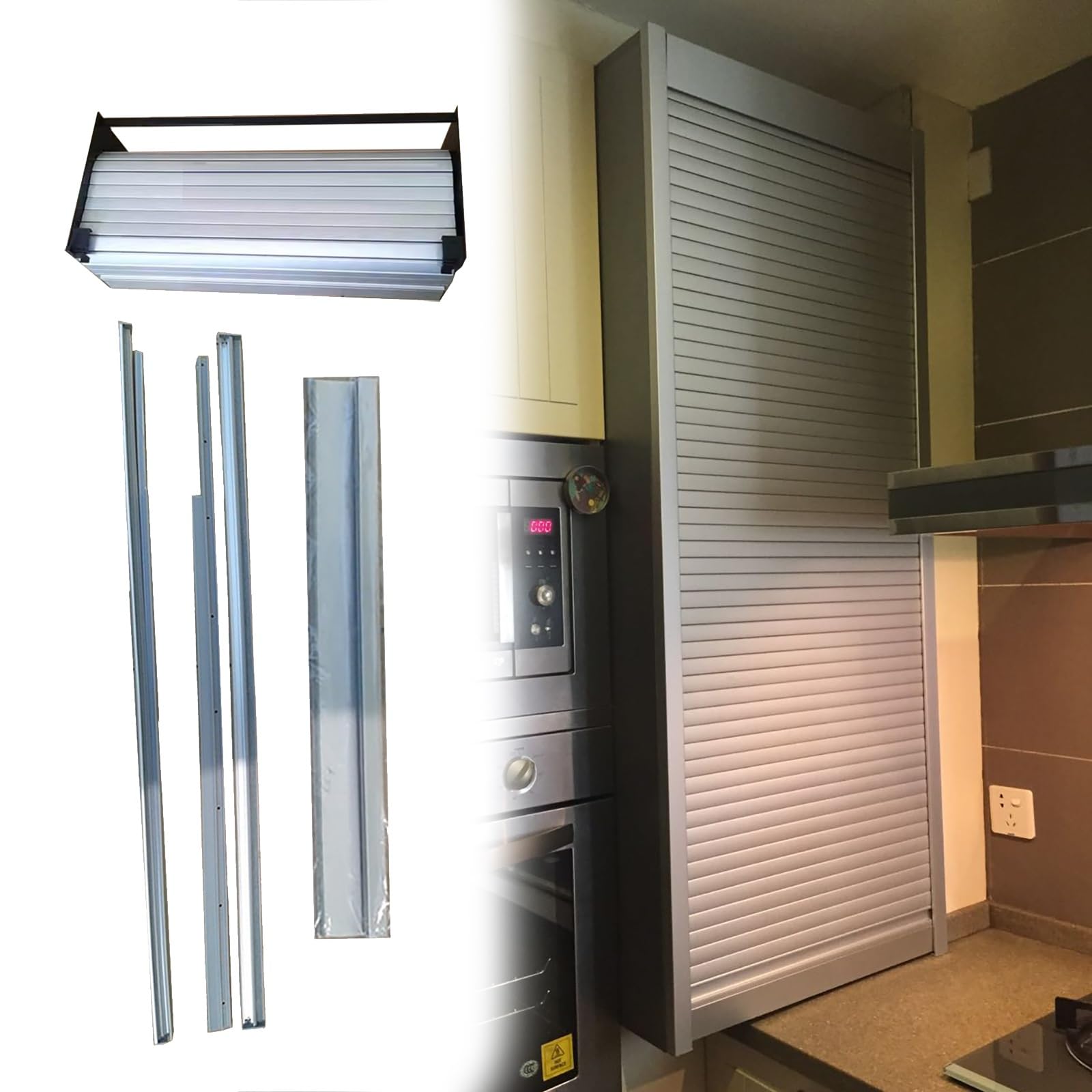 IBOWZ Appliance Garage Tambour Door Kit 24 to 59in Tall for Cabinet Closet