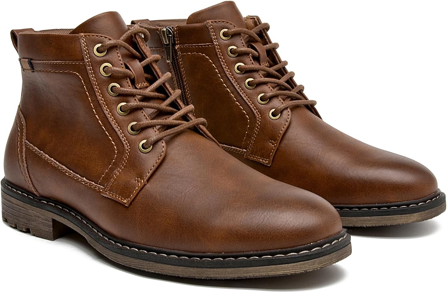 Men’s Casual Dress Ankle Boots with Zipper and Lace-Up, Fashion Boots for Daily Wear - Image 6