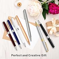 Vista 6 de Cambond Ballpoint Pens Red Pen - Black Ink Fancy Pens for Journaling Gift Business Men Police Flight Attendants, Smooth Writing 1.0 mm Medium Point