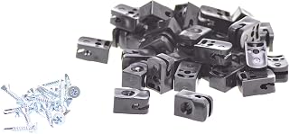 50 soportes para alambre tensor con tornillos, color negro