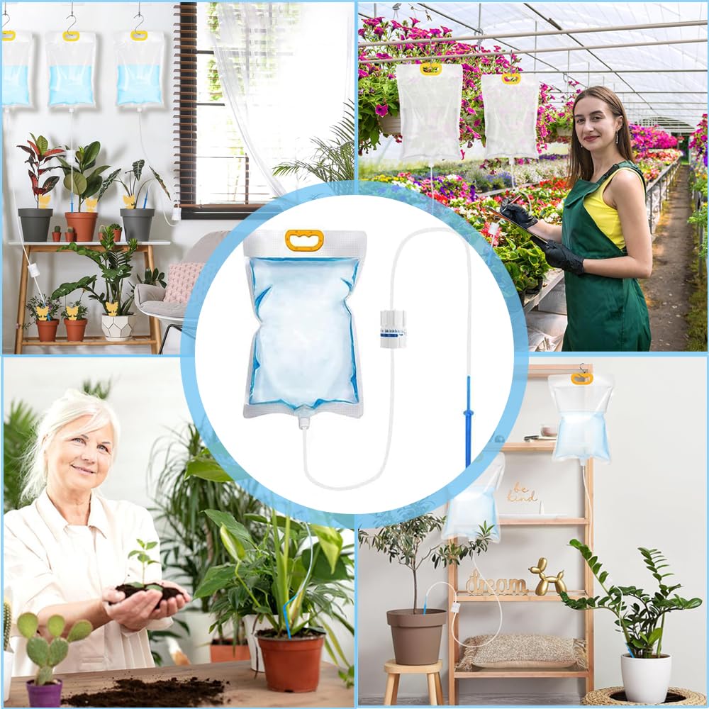 Flintronic 4PCS Sac Arrosage Automatique 3,5L - Système Goutte à Goutte Avec Interrupteur Réglable