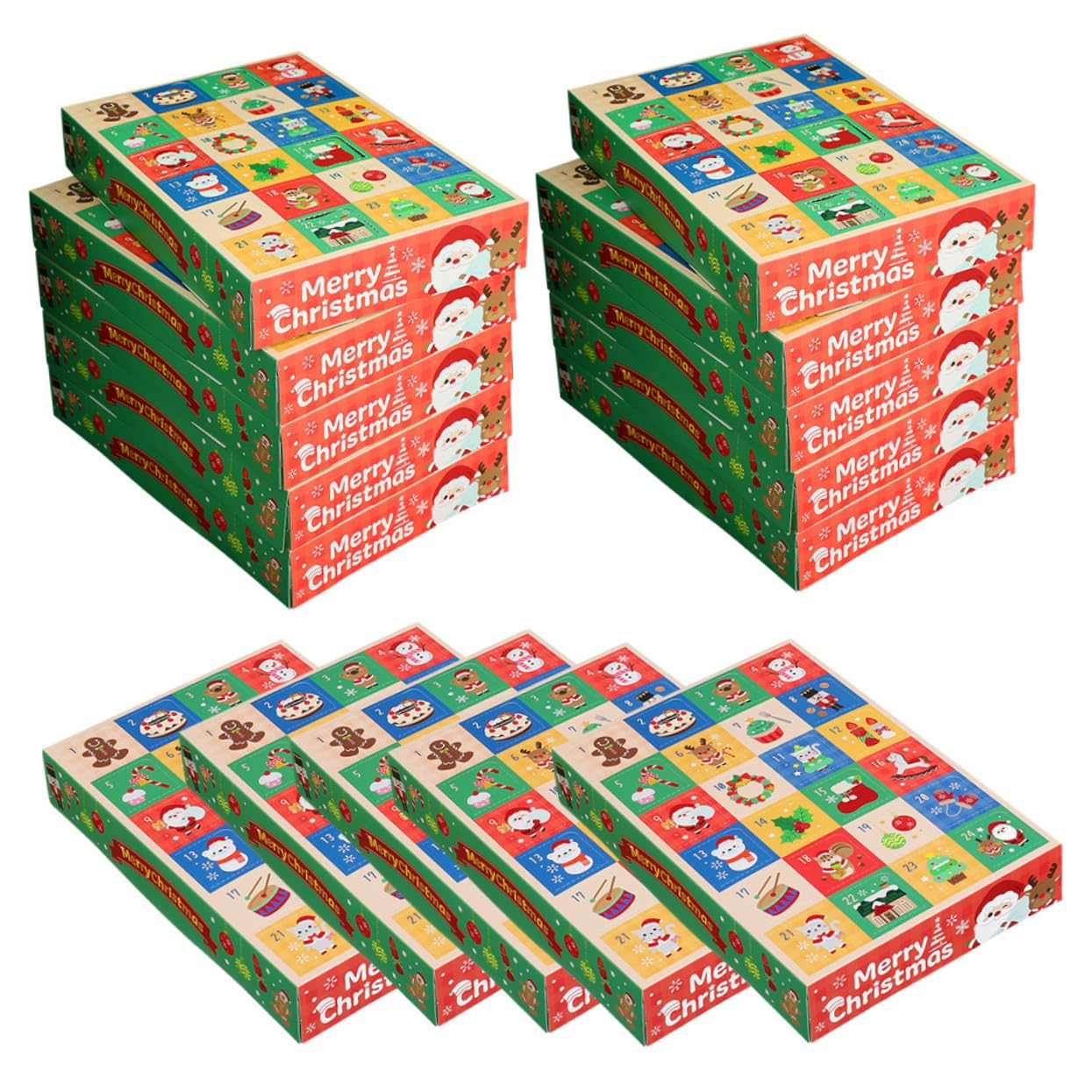 Ipetboom 15 Stück Teiliges Tage Leere Pappboxen für DIY Weihnachtsgeschenke Kleine Schachteln als Countdown Geschenkverpackung für Süßigkeiten und Schokolade