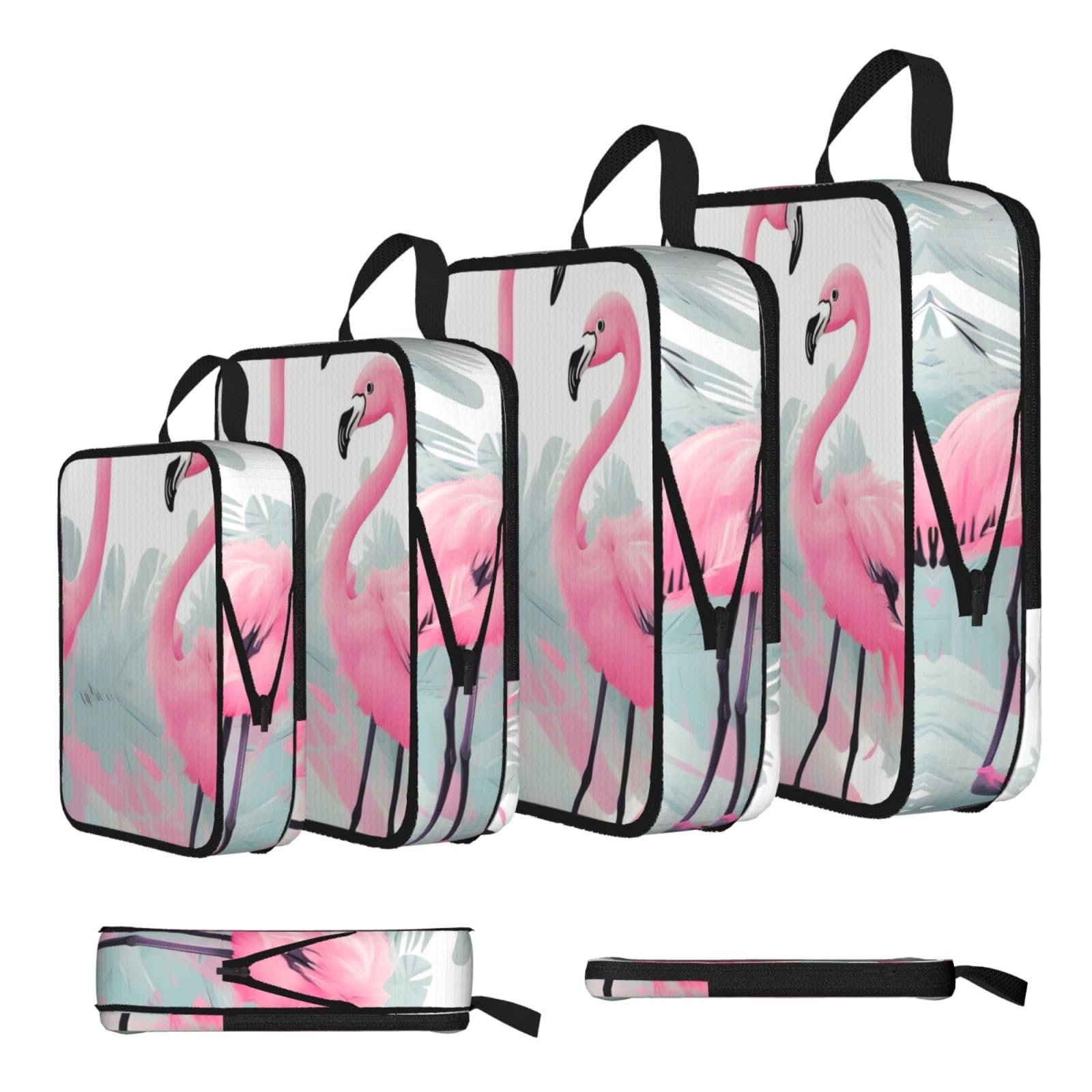 Pink Flamingo Compression Packing Cubes 4 Piece Set