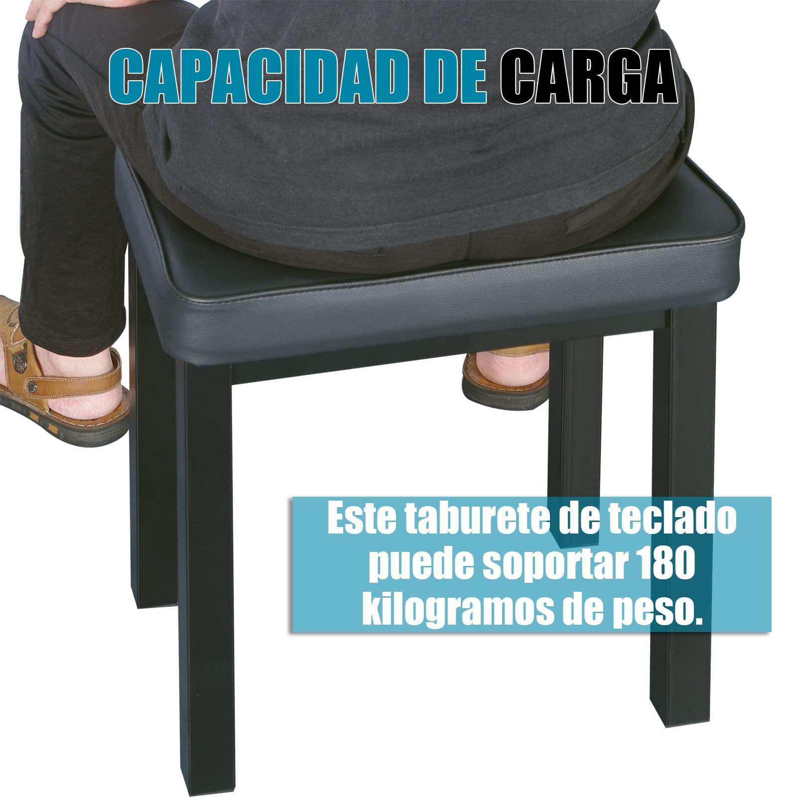GLEAM Banco de Piano - Banco de Teclado Acolchado para niños o de un Solo Uso