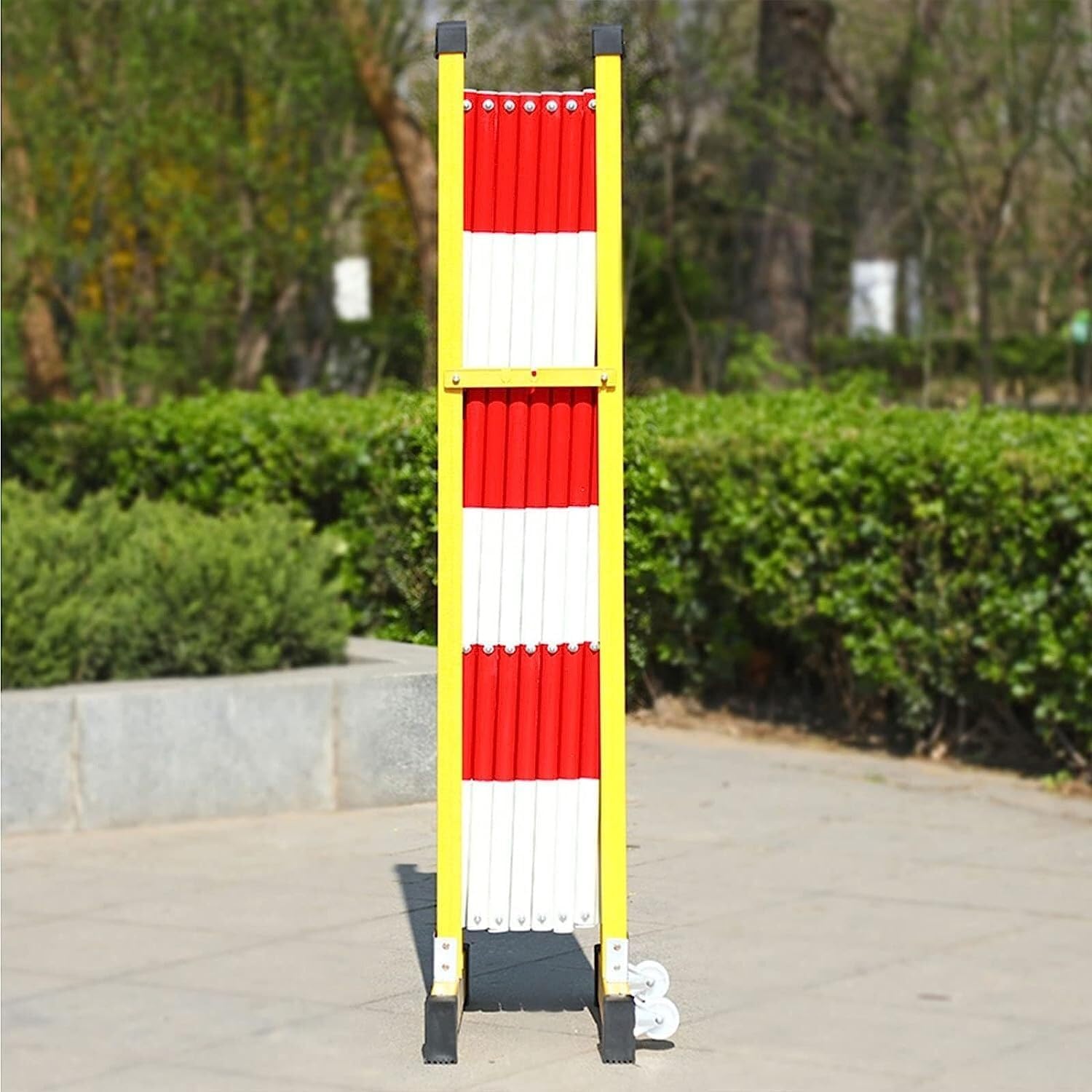 Aioneer Expandable Barricade Retractable Traffic Fence Traffic Barrier Fence, Rapid Lockdown Restricted Access For Playground Park Hotel Crowd Control-Yellow-1.2 * 7m