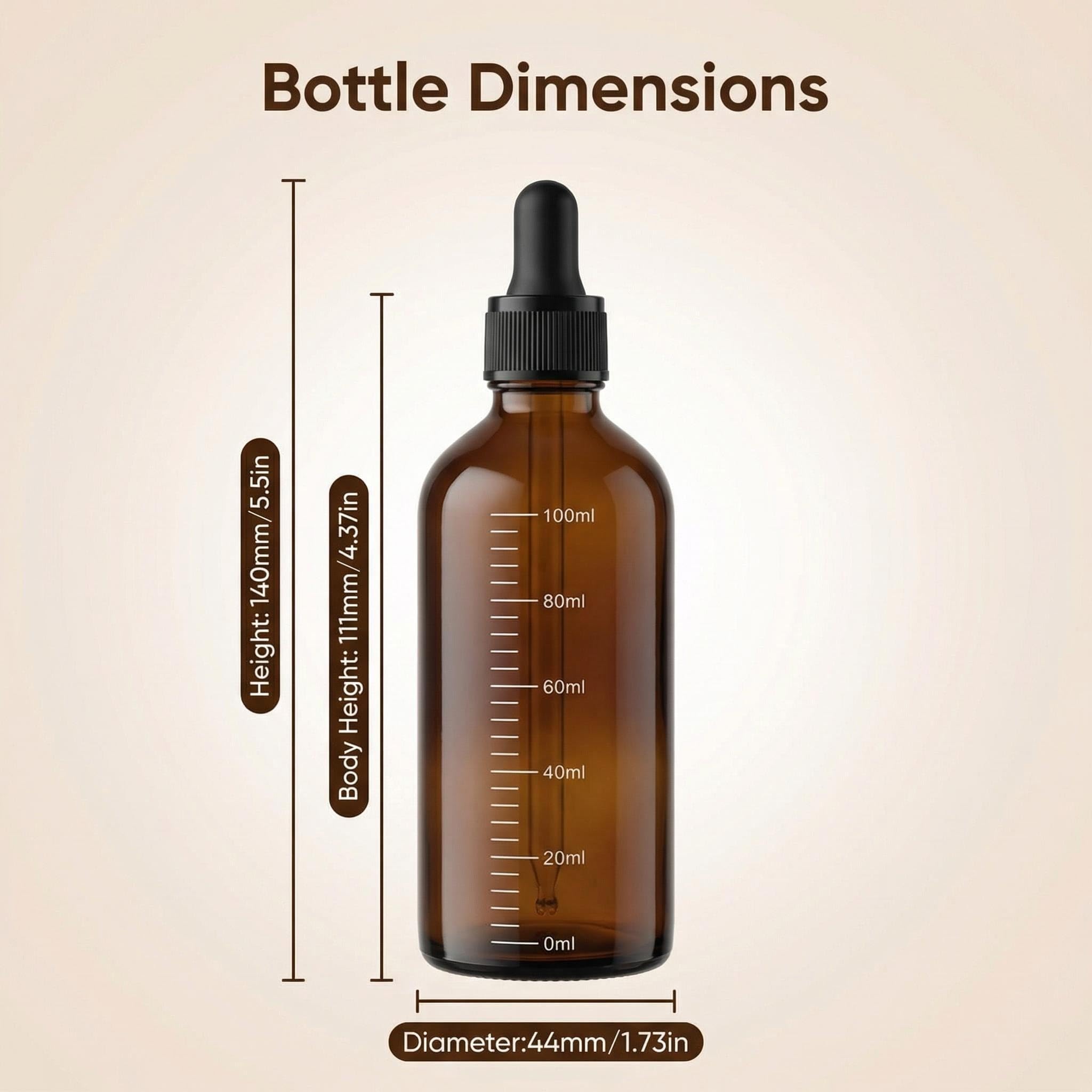 3 botes de cristal vacíos de color ambar, recargables, con gotero graduado, para aceite esencial, cosméticos y líquidos, recipiente con gotero de pipeta de vidrio