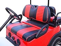 Vista 36 de Huskey - 4 fundas de asiento delantero/trasero para carrito de golf EZGO TXT 2014+, Valor Gas y modelos eléctricos, panel de inserción plisado negro