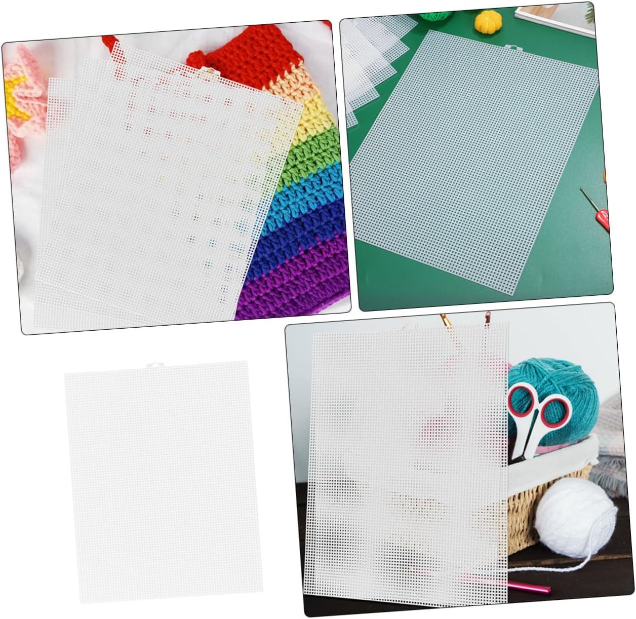 Operitacx 5pcs Plastic Mesh Canvas Sheets for Embroidery Knitting and Crochet Projects