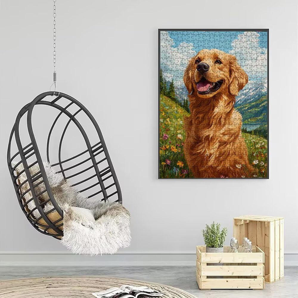Puzzle 2000 sztuk, trawa pies puzzle dla dorosłych 2000, drewniane puzzle, klasyczne gry edukacyjne, niemożliwe wyzwanie, gry i zajęcia rodzinne, prezent kreatywności DX0YL1-133