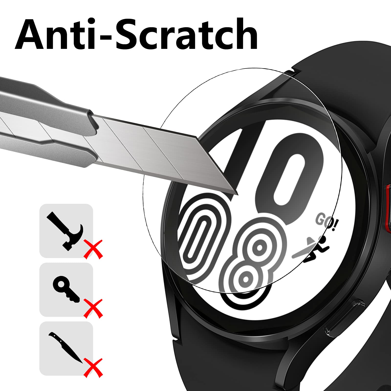 Bigqin 6 Pezzi Pellicola Protettiva Compatibile per Samsung Galaxy Watch 4/5/6/7 40mm e compatibile per Samsung Watch 6 classico 47mm,Protezione Schermo in HD Vetro Temperato Antigraffio