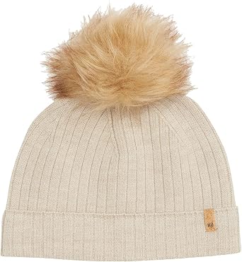 tentree Wool Faux Fur Pom Beanie Oatmeal One Size
