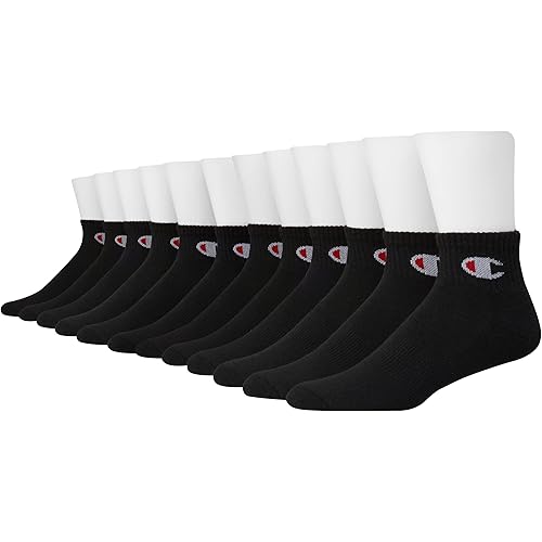 Champion Men's Double Dry Moisture Wicking Ankle Socks; 6, 8, 12 Packs Available