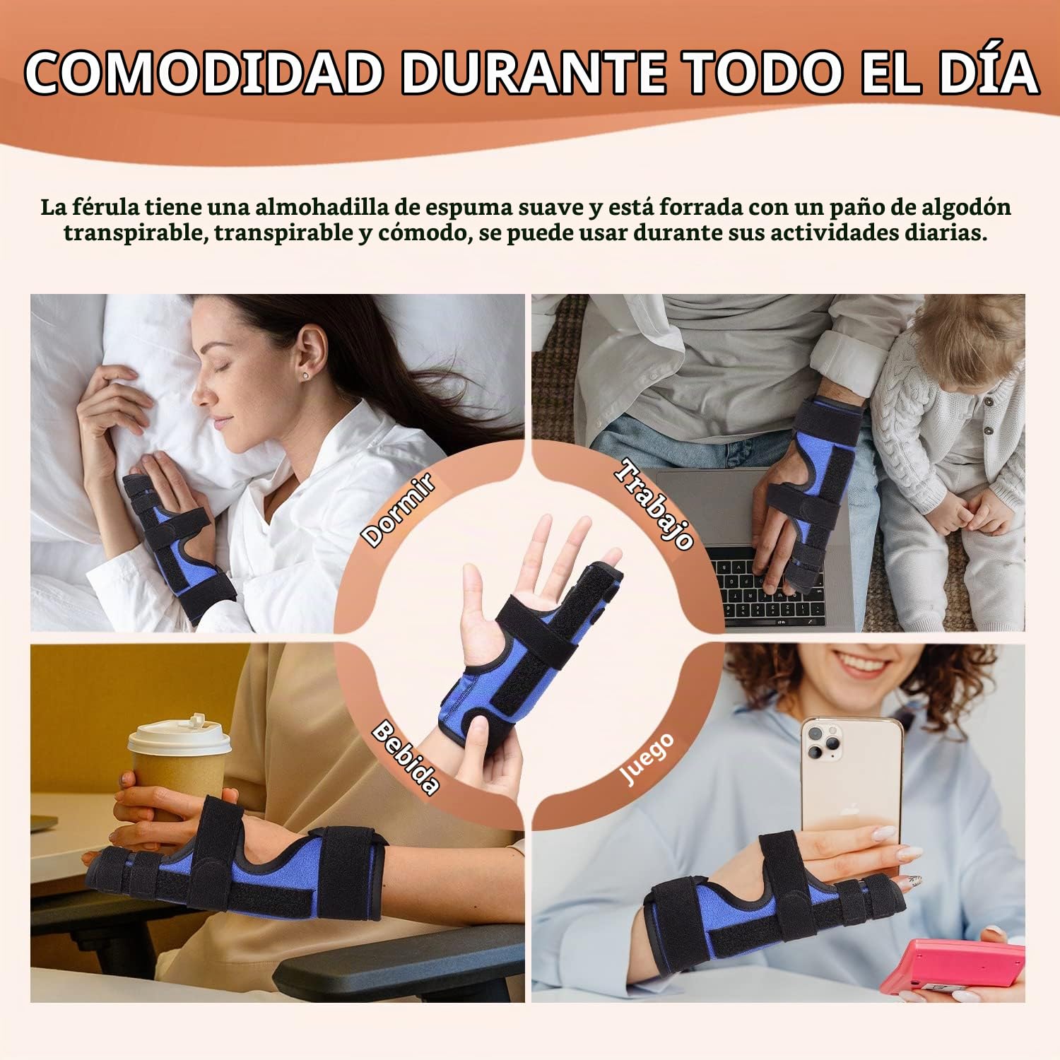 Férula para dedo meñique, férula ajustable para el cuarto o quinto dedo, férula para el dedo metacarpiano, férula para la mano para fractura de boxeador, artritis, tendinitis, S/M