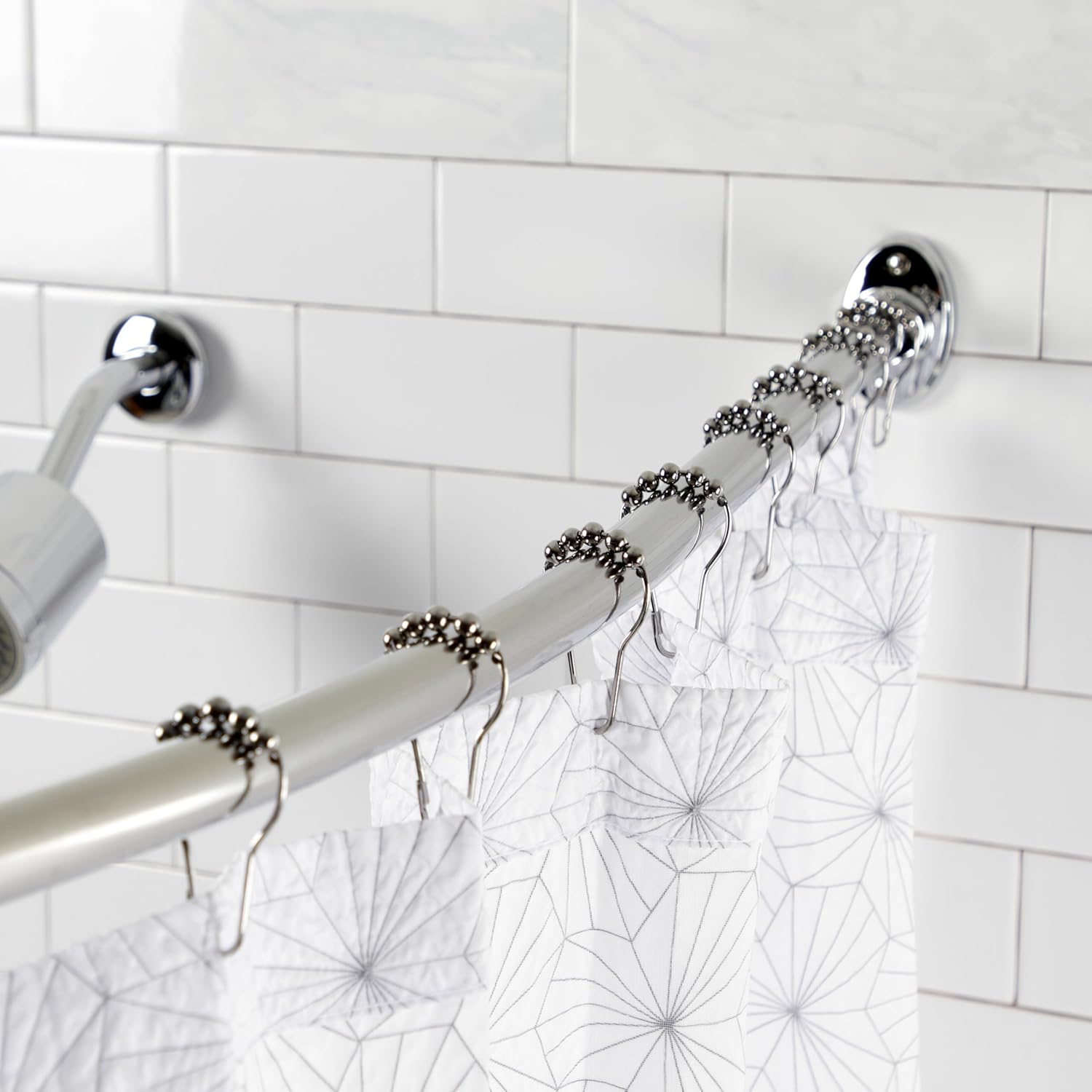 Kingston Brass CC7211 Edenscape 72" Stainless Steel Single Curved Shower Curtain Rod, Polished Chrome