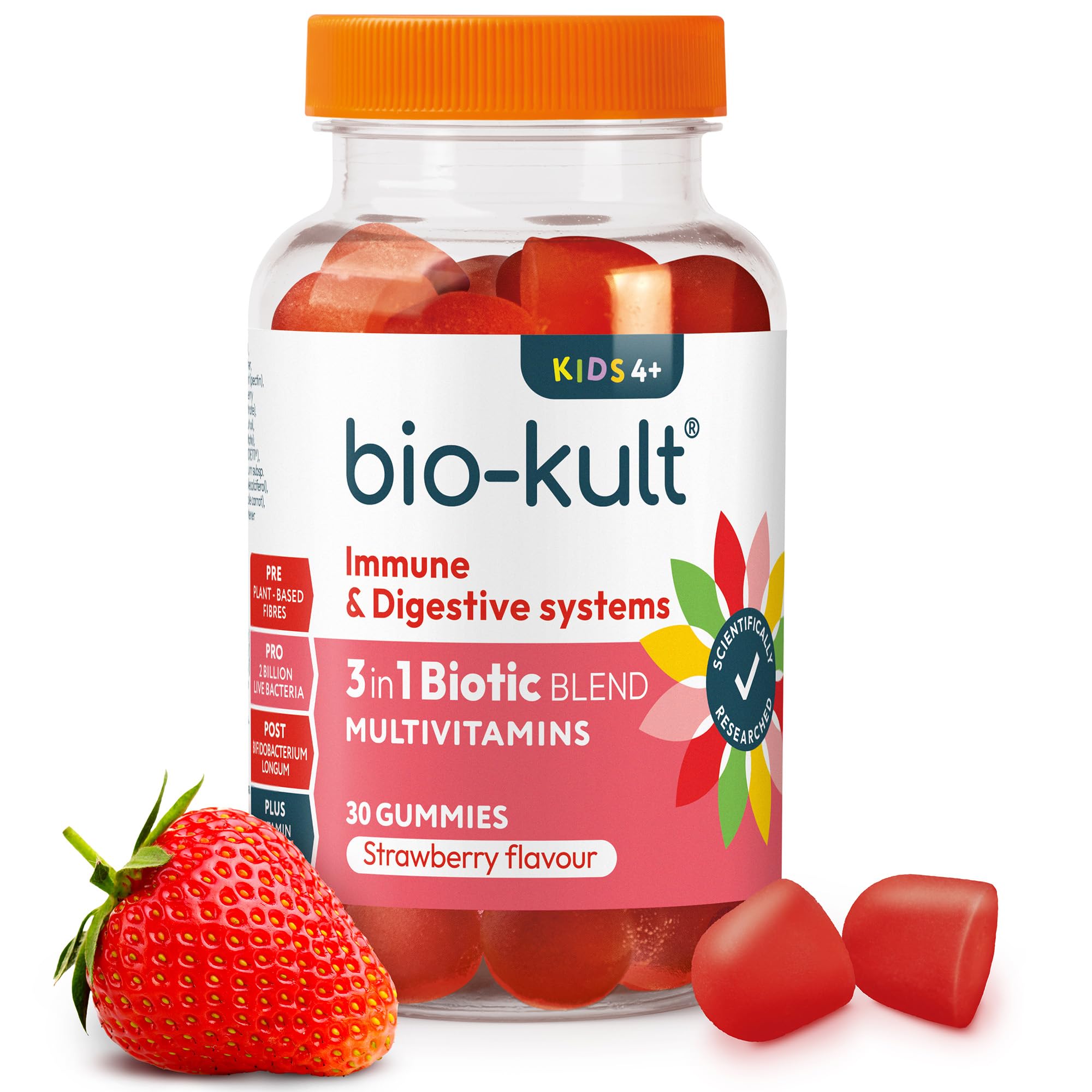 Bio-Kult 3-In-1 Biotic Blend Gummies For Kids, Strawberry Flavour