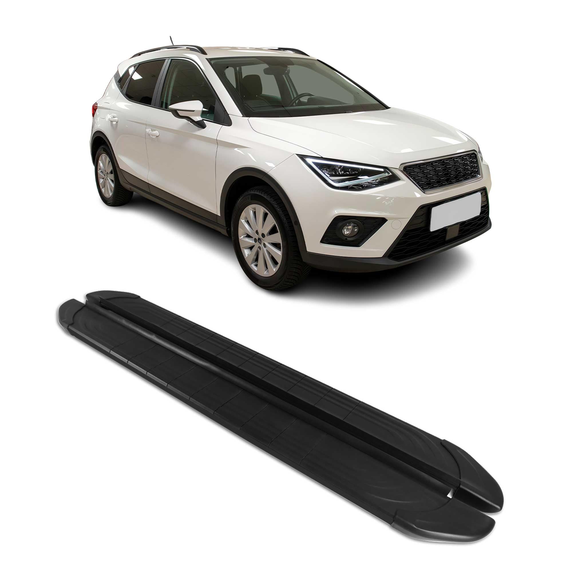 OMAC Sottoporta Laterali Pedane Laterali Compatibili con Seat Arona 2017-2026 Nero Alluminio 2 Pz