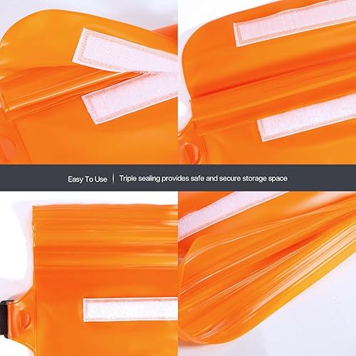 Miniatura 5 de ECHTPower Paquete de 2 bolsas impermeables, riñonera impermeable, bolsa seca impermeable con correa ajustable para la cintura para playa, natación,