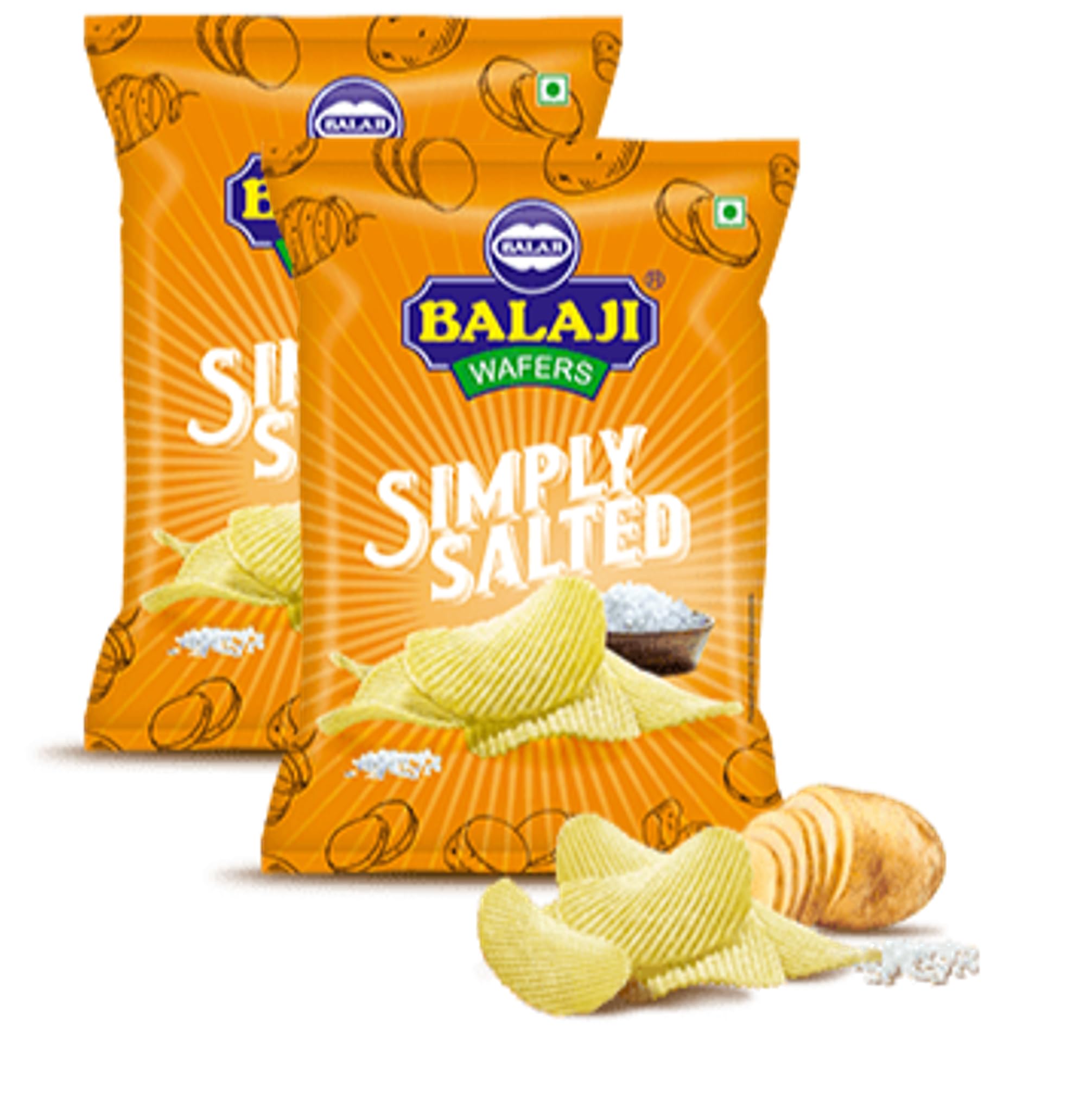 Balaji Wafers Simply Salted Potato Chips, 35g (Pack Of 2) - HUMARABAZAR (B0CTTR1LJN) Amazon Price History, Amazon Price Tracker