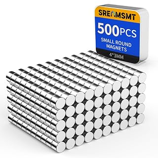 Small Magnets, 4x3mm Neodymium Magnets for Crafts, 500 Pack | Refrigerator Magnets, Rare Earth Magnet for 3D Printing, DIY, Whiteboard, Billboard in Home, Kitchen, Office, School - Amazon product rated Grade A