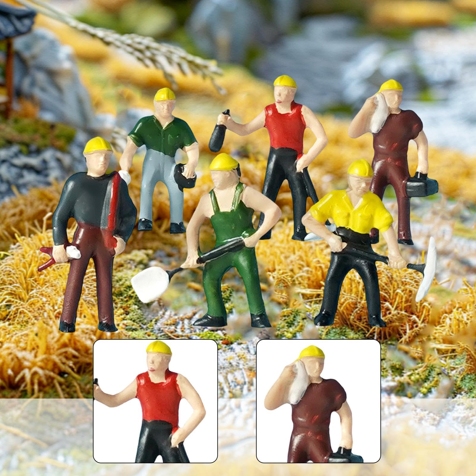 Set mit 6 Bauarbeiterfiguren Im Maßstab 1:87 für Kreative Hobbys Und Dekoration.